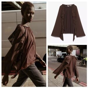 Zara Frill Fluid Blouse